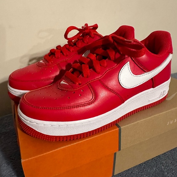 Practically NIB Nike University Red and White Air Force 1 Low - Picture 5 of 7